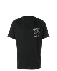 T-shirt à col rond brodé noir Maharishi