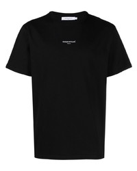 T-shirt à col rond brodé noir MAISON KITSUNÉ