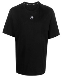 T-shirt à col rond brodé noir Marine Serre