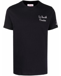 T-shirt à col rond brodé noir MC2 Saint Barth