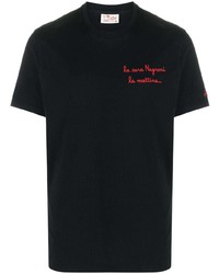 T-shirt à col rond brodé noir MC2 Saint Barth