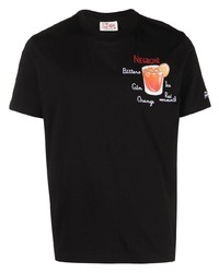 T-shirt à col rond brodé noir MC2 Saint Barth