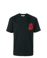 T-shirt à col rond brodé noir McQ Alexander McQueen