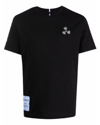 T-shirt à col rond brodé noir McQ