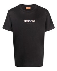 T-shirt à col rond brodé noir Missoni