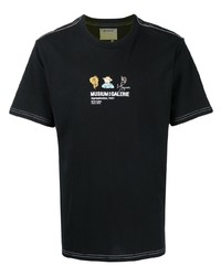 T-shirt à col rond brodé noir Musium Div.