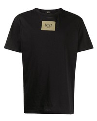 T-shirt à col rond brodé noir N°21