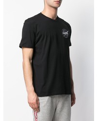 T-shirt à col rond brodé noir Alpha Industries