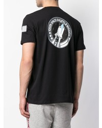 T-shirt à col rond brodé noir Alpha Industries