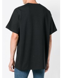 T-shirt à col rond brodé noir Balenciaga