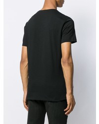 T-shirt à col rond brodé noir Alexander McQueen