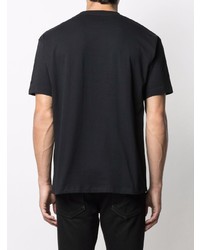 T-shirt à col rond brodé noir Raf Simons X Fred Perry