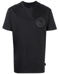 T-shirt à col rond brodé noir Philipp Plein