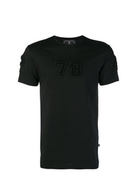 T-shirt à col rond brodé noir Philipp Plein