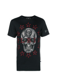 T-shirt à col rond brodé noir Philipp Plein