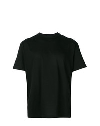 T-shirt à col rond brodé noir Prada
