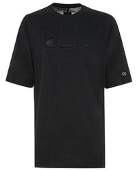 T-shirt à col rond brodé noir Rick Owens
