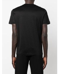 T-shirt à col rond brodé noir Emporio Armani