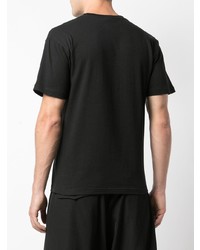 T-shirt à col rond brodé noir Yohji Yamamoto