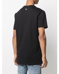 T-shirt à col rond brodé noir Philipp Plein