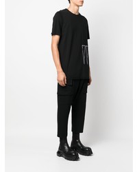 T-shirt à col rond brodé noir Rick Owens DRKSHDW