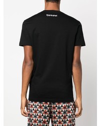 T-shirt à col rond brodé noir DSQUARED2