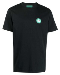T-shirt à col rond brodé noir Societe Anonyme