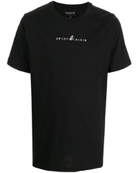 T-shirt à col rond brodé noir SPORT b. by agnès b.