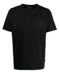 T-shirt à col rond brodé noir SPORT b. by agnès b.