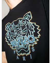 T-shirt à col rond brodé noir Kenzo