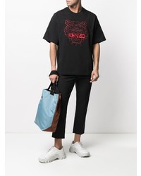 T-shirt à col rond brodé noir Kenzo