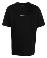 T-shirt à col rond brodé noir Vision Of Super