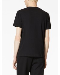 T-shirt à col rond brodé noir Valentino