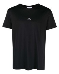T-shirt à col rond brodé noir Vuarnet