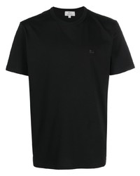 T-shirt à col rond brodé noir Woolrich