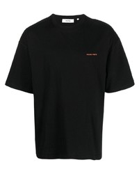 T-shirt à col rond brodé noir YOUNG POETS