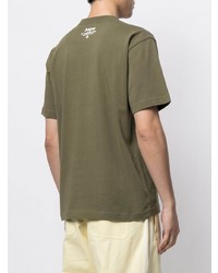 T-shirt à col rond brodé olive AAPE BY A BATHING APE