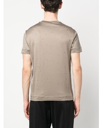 T-shirt à col rond brodé olive Emporio Armani