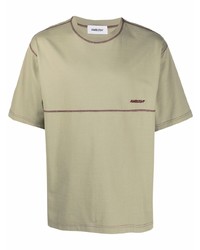 T-shirt à col rond brodé olive Ambush
