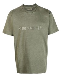T-shirt à col rond brodé olive Carhartt WIP