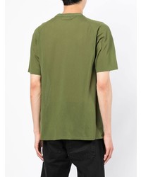 T-shirt à col rond brodé olive Stone Island