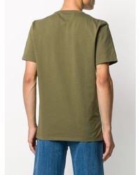 T-shirt à col rond brodé olive MAISON KITSUNÉ