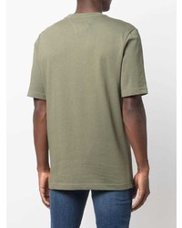 T-shirt à col rond brodé olive Tommy Hilfiger