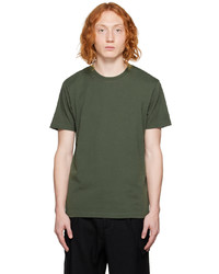 T-shirt à col rond brodé olive Frame