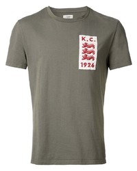 T-shirt à col rond brodé olive Kent & Curwen