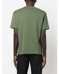 T-shirt à col rond brodé olive Stone Island