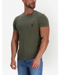 T-shirt à col rond brodé olive Polo Ralph Lauren