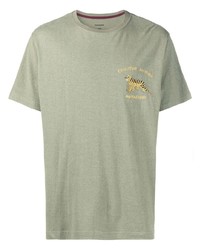T-shirt à col rond brodé olive Maharishi