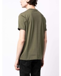 T-shirt à col rond brodé olive Fred Perry