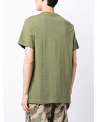 T-shirt à col rond brodé olive Maharishi